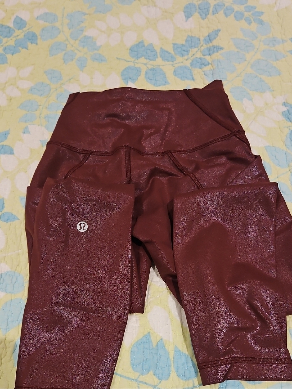 Lululemon Shimmery Burgundy High-Rise Leggings